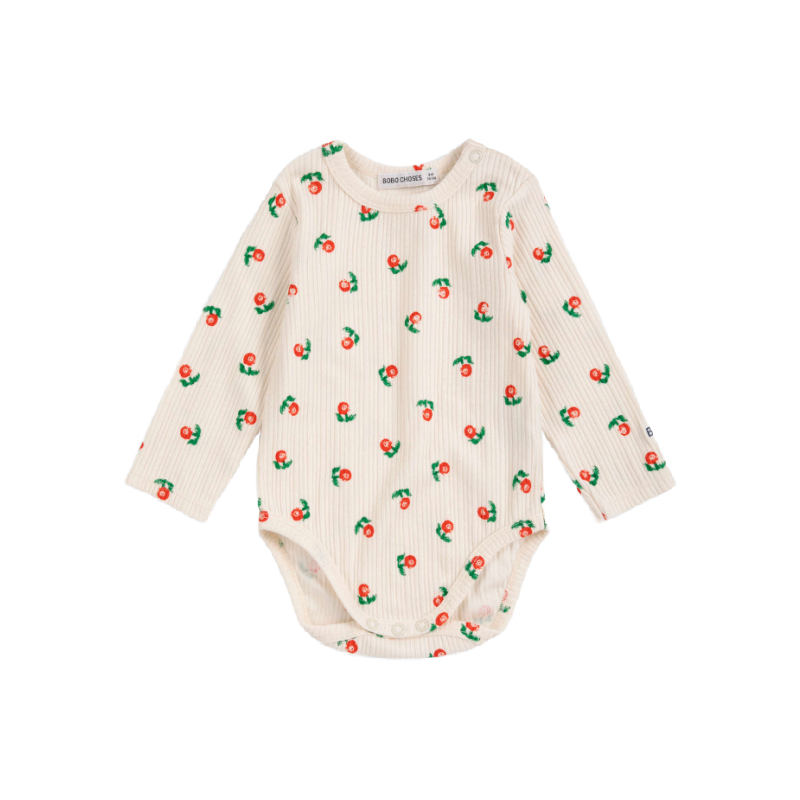 bobo choses stamp bloom all over baby body off-white