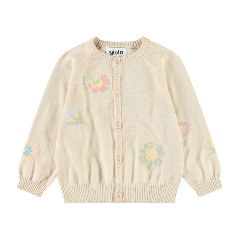 molo brody knit baby cardigan pastel flora