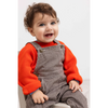 marmar copenhagen ruben baby overalls dark brownie stripe