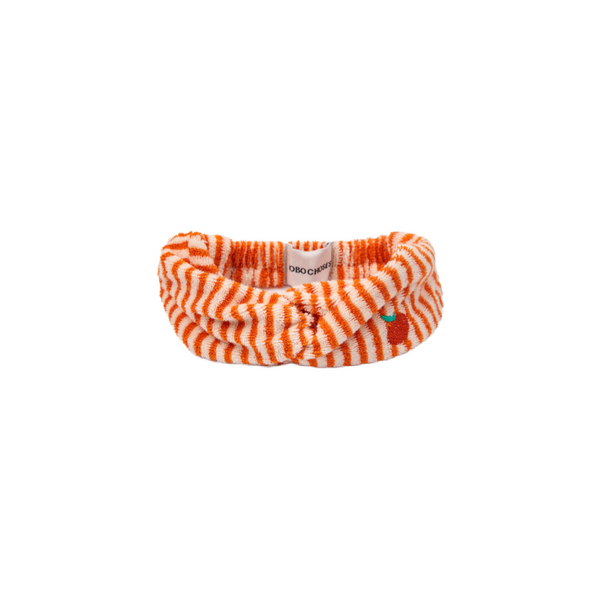 bobo choses terry stripes baby headband orange