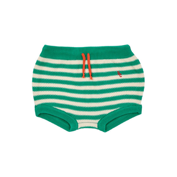 bobo choses stripes knitted baby culotte green