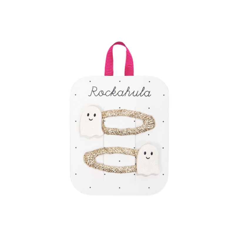 happy ghost hair clips