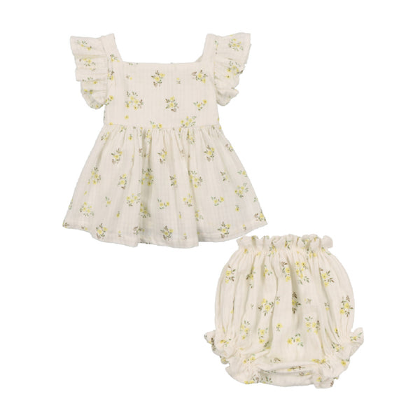 the new society valley baby dress & bloomer set floral