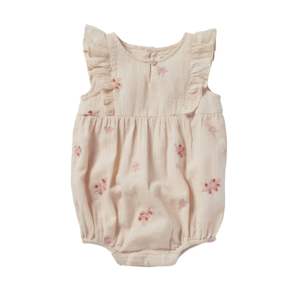 bonheur du jour noe baby flowers romper pink