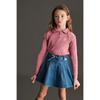 mipounet pleated mini skirt denim blue
