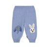 molo Blue knitted baby pants with animal face designs