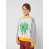 bobo choses lucky clover raglan sweatshirt heather gray