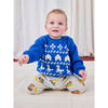 bobo choses farm jacquard sweater baby blue