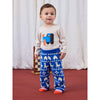 bobo choses farm all over knitted baby pants blue
