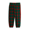 mini rodini plaid fleece trousers green