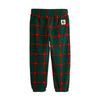 mini rodini plaid fleece trousers green
