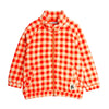 mini rodini gingham fleece jacket red