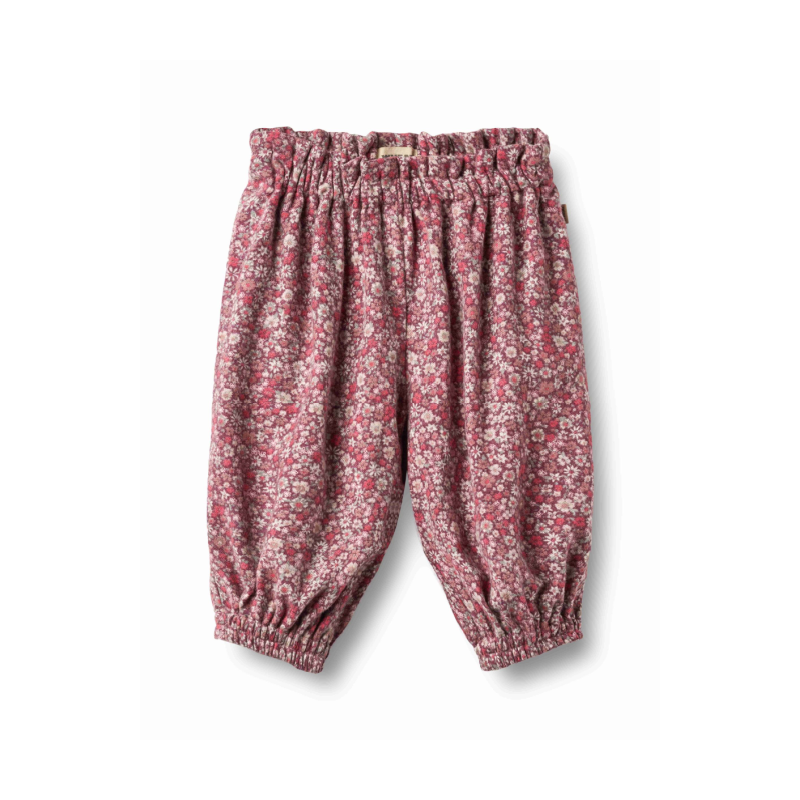 wheat polly lined baby trousers grape flowers