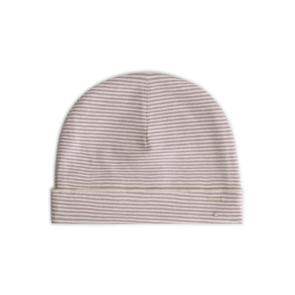 gray label baby beanie berry/cream