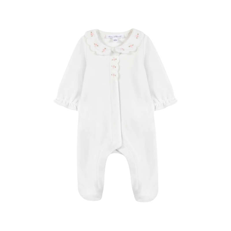 tartine et chocolat velour baby romper pearl