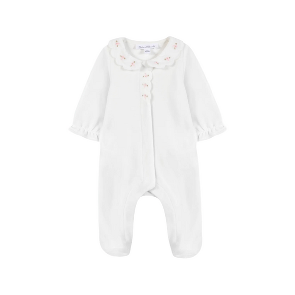 tartine et chocolat velour baby romper pearl