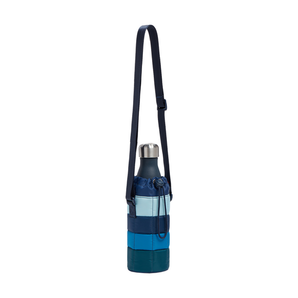 state bags water bottle sling blue puffer