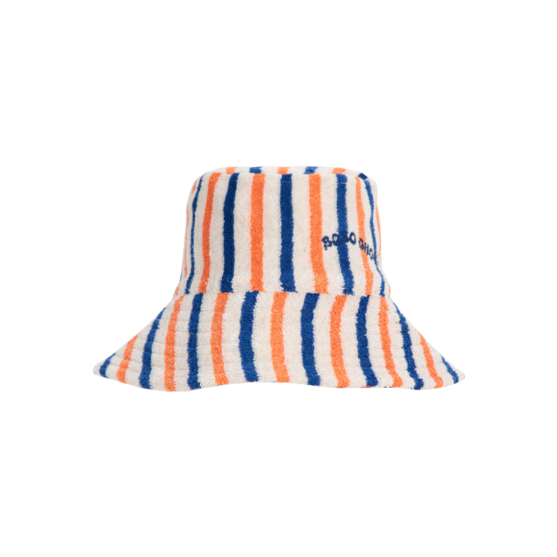 bobo choses stripes terry cloth baby bucket hat offwhite