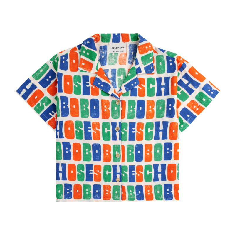 bobo choses multicolor bobo choses all over woven shirt offwhite