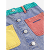 bobo choses color block denim skirt multicolor