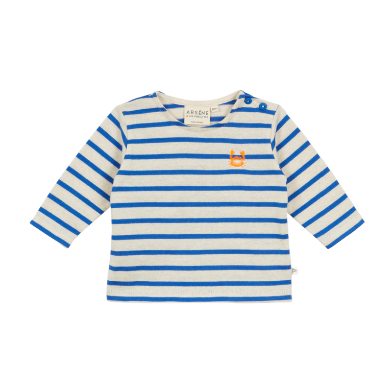 arsene & les pipelettes filiz baby mariniere shirt electric blue