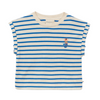 arsene & les pipelettes fania striped t-shirt electric blue