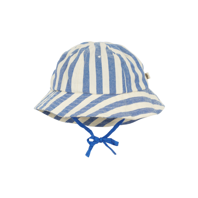 arsene & les pipelettes bob baby hat deckchair stripes cobalt