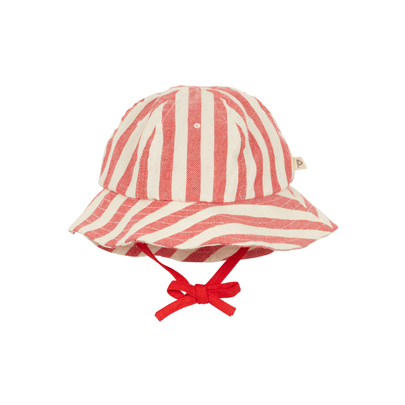 arsene & les pipelettes bob baby hat deckchair stripes red