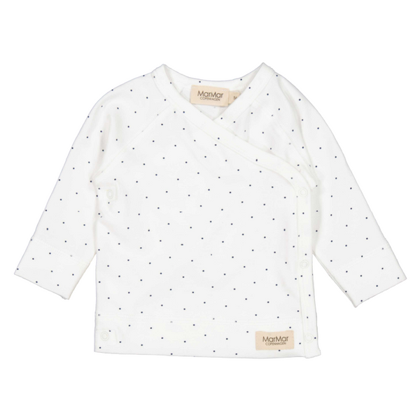 marmar copenhagen tuti wrap long sleeve baby top blue dot