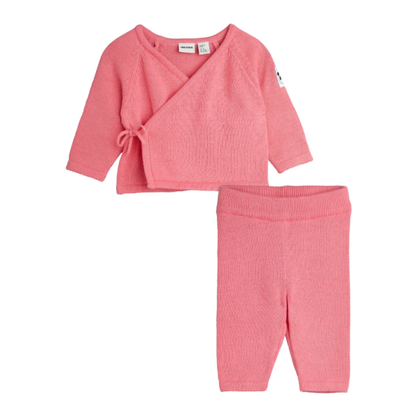 mini rodini fine knit baby kit pink