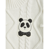 mini rodini panda texture knit sweater offwhite