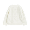 mini rodini panda texture knit sweater offwhite