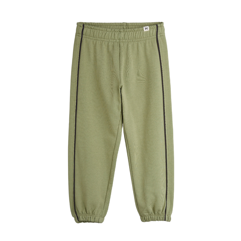 mini rodini plain piping sweatpants green