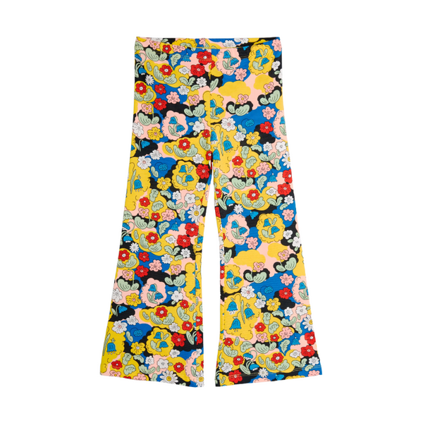 mini rodini flowers aop flared trousers multi