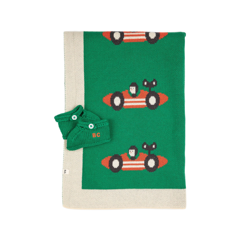 bobo choses race car knitted gift set light green
