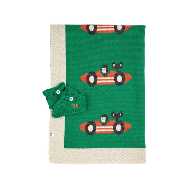 bobo choses race car knitted gift set light green