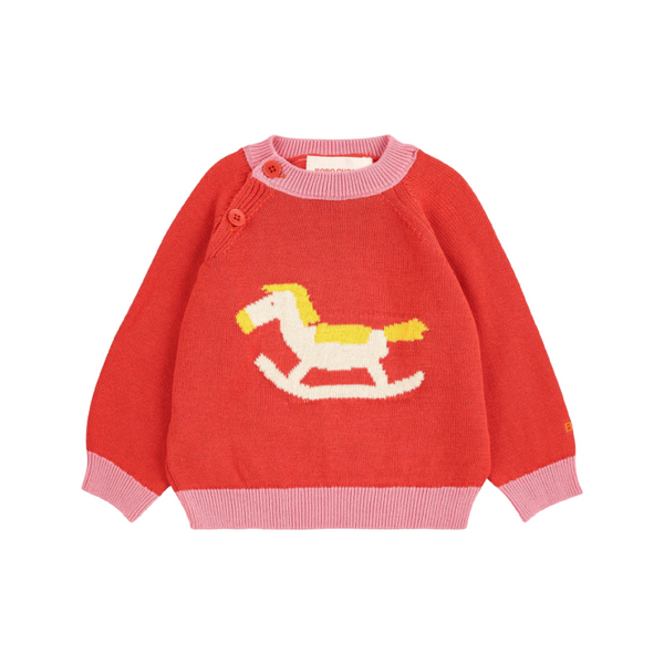 bobo choses rocking horse baby sweater red