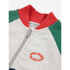 bobo choses tic tac toe color block zipped baby sweatshirt gray