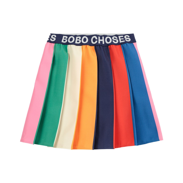bobo choses color block pleated skirt multicolor
