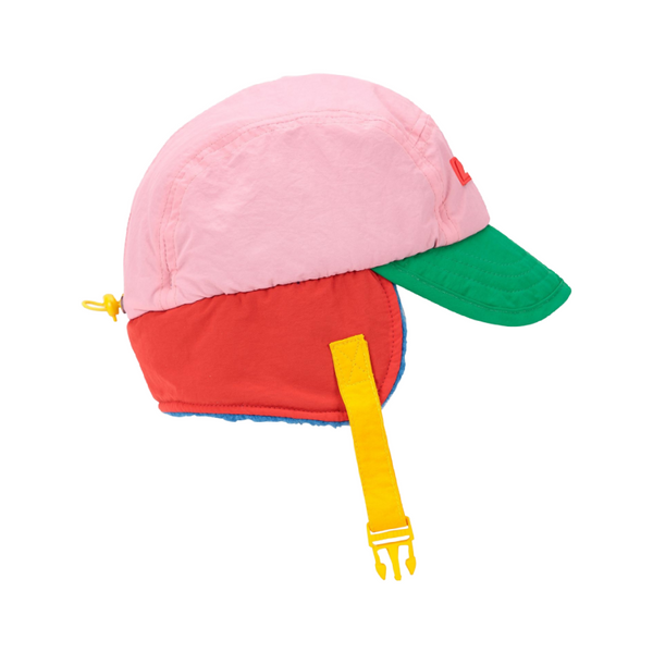 bobo choses color block winter cap pink multicolor