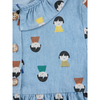 bobo choses game pawns all over light denim baby dress light blue