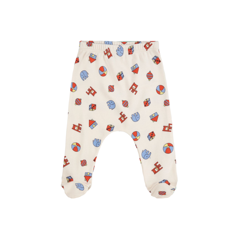 bobo choses toys all over footed baby leggings offwhite