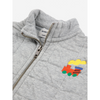 bobo choses bobo choo choo quilted zipped baby sweatshirt light heather gray