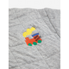 bobo choses bobo choo choo quilted zipped baby sweatshirt light heather gray