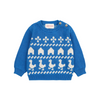bobo choses farm jacquard sweater blue