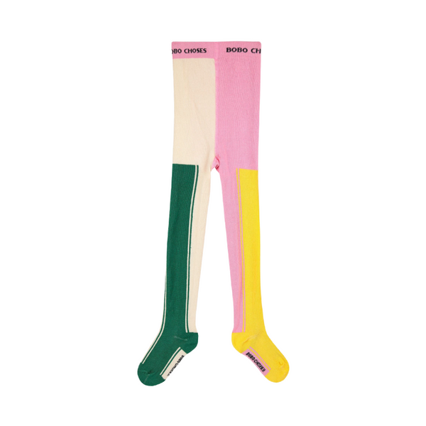 bobo choses color block baby tights multicolor