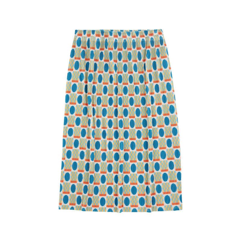bobo choses geometric pencil pleated skirt offwhite