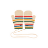 bobo choses tic tac toe knitted striped baby mittens beige