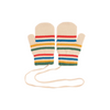 bobo choses tic tac toe knitted striped baby mittens beige