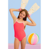 seafolly textured contrast swimsuit snapdragon